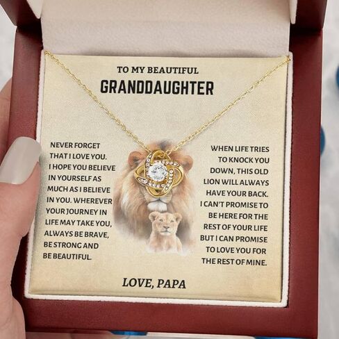 To My Granddaughter Necklace From Papa, Love Knot Necklace, Granddaughter Gifts From Papa, Gifts For Granddaughter On Birthday, Graduation, Christmas in Saudi Arabia