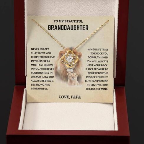 To My Granddaughter Necklace From Papa, Love Knot Necklace, Granddaughter Gifts From Papa, Gifts For Granddaughter On Birthday, Graduation, Christmas in Saudi Arabia