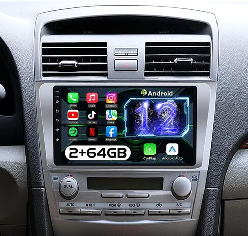 Car Radio for Toyota Camry 2006-2011 - 4+32G Upgrade Android 13 1280x800 HD 10" Touch Screen Car Stereo with Wireless Carplay & Android Auto,GPS Navigation, 5GWiFi, Bluetooth, 1080P Backup Camera in Saudi Arabia