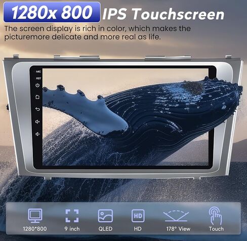 Car Radio for Toyota Camry 2006-2011 - 4+32G Upgrade Android 13 1280x800 HD 10" Touch Screen Car Stereo with Wireless Carplay & Android Auto,GPS Navigation, 5GWiFi, Bluetooth, 1080P Backup Camera in Saudi Arabia
