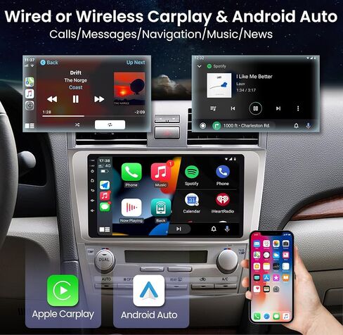 Car Radio for Toyota Camry 2006-2011 - 4+32G Upgrade Android 13 1280x800 HD 10" Touch Screen Car Stereo with Wireless Carplay & Android Auto,GPS Navigation, 5GWiFi, Bluetooth, 1080P Backup Camera in Saudi Arabia