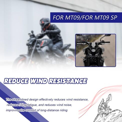 MT09 SP Motorcycle Accessories Windshield Front Support Windshield Wind Deflector Fairing Lower for MT 09 MT-09 SP 2024 2025 MT09SP in Kuwait
