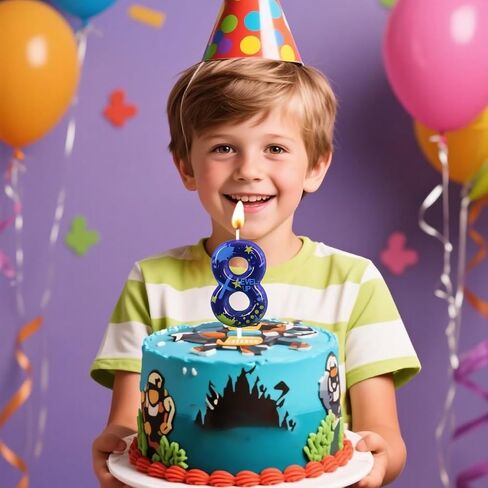 شمعة عيد الميلاد الثامن للخفاش الأسود، 8 شموع لكعكة الخفاش، عدد 8 شموع عيد ميلاد بطابع البطل للأولاد والبنات لوازم حفلات أعياد الميلاد (الخفاش، رقم 8) in Saudi Arabia