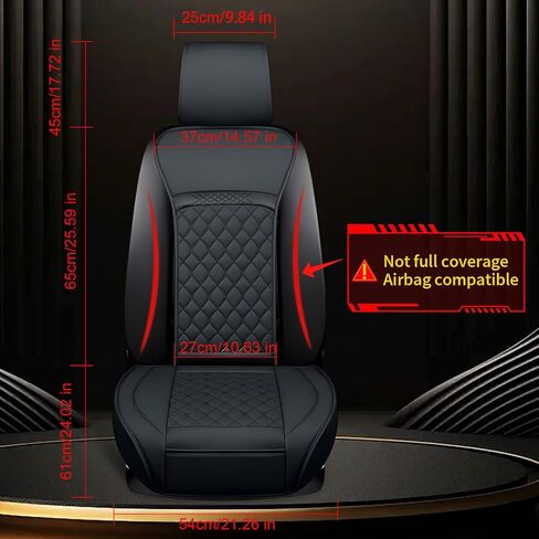 Front Car Seat Covers for Kia,Leather Waterproof Seat Protector Custom Fit Kia K4 K5 Seltos Carens Carnival NIRO Rio Cadenza,2 Pack,Black in Saudi Arabia