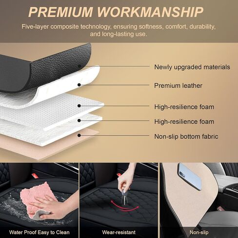 Front Car Seat Covers for Kia,Leather Waterproof Seat Protector Custom Fit Kia K4 K5 Seltos Carens Carnival NIRO Rio Cadenza,2 Pack,Black in Saudi Arabia