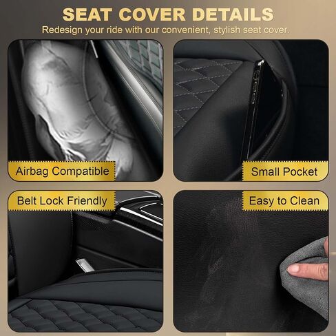 Front Car Seat Covers for Kia,Leather Waterproof Seat Protector Custom Fit Kia K4 K5 Seltos Carens Carnival NIRO Rio Cadenza,2 Pack,Black in Saudi Arabia