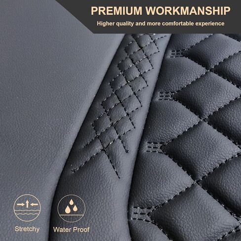 Front Car Seat Covers for Kia,Leather Waterproof Seat Protector Custom Fit Kia K4 K5 Seltos Carens Carnival NIRO Rio Cadenza,2 Pack,Black in Saudi Arabia