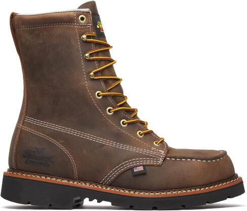 حذاء Thorogood مقاس 8 بوصات Moc Toe للرجال، أحذية صناعية وإنشائية، جلد متين، نعل خارجي مقاوم للانزلاق، ملاءمة مريحة in Kuwait