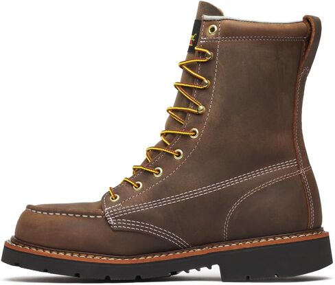 حذاء Thorogood مقاس 8 بوصات Moc Toe للرجال، أحذية صناعية وإنشائية، جلد متين، نعل خارجي مقاوم للانزلاق، ملاءمة مريحة in Kuwait