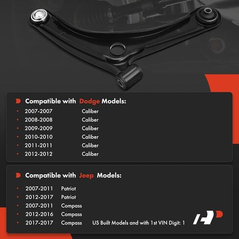A-Premium Front Left Lower Control Arm, with Ball Joint & Bushing, Compatible with Jeep Compass 2007-2017, Patriot 2007-2017, Dodge Caliber 2007-2012 in Saudi Arabia