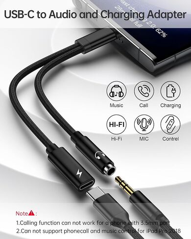 AILKIN USB C to 3.5mm Audio Jack Adapter, 2Pack Aux Cord to iPhone 15 Pro Max Dongle Headphone Jack Adapter with Microphone, Apple Adapter Headphone Jack for Samsung Galaxy S24 S23, Google Pixel 8 7 in Saudi Arabia