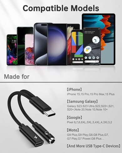 AILKIN USB C to 3.5mm Audio Jack Adapter, 2Pack Aux Cord to iPhone 15 Pro Max Dongle Headphone Jack Adapter with Microphone, Apple Adapter Headphone Jack for Samsung Galaxy S24 S23, Google Pixel 8 7 in Saudi Arabia