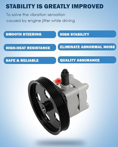 ECCPP Power Steering Pump fit for Volvo S60 2005-2009 for V70 2005-2007 for XC70 2005-2007 with 2.4L 2.5L Engine Replace 31202933, KS01000069 in Saudi Arabia