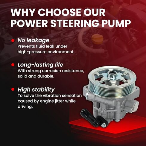 MOCA Power Steering Pump fits For Honda 2008-2012 Accord EX EX-L LX LX-P LX-S 2.4L, 2010-2012 Accord EX 2.4L, 2011-2012 Accord LX SE 2.4L in Saudi Arabia