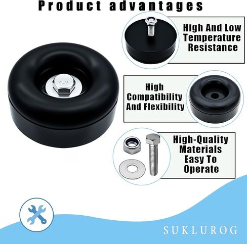 4 عبوات من مصدات المقطورة المطاطية المستديرة، وتوقفات مطاطية مستديرة مقاس 2.5 بوصة، متوافقة مع أبواب منحدر مقطورة البضائع وبوابات الشاحنات، وغسالات الضغط، وضواغط الهواء، والمضخات، و4 عبوات (بما في ذلك مجموعات البراغي) in Kuwait