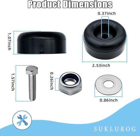 4 عبوات من مصدات المقطورة المطاطية المستديرة، وتوقفات مطاطية مستديرة مقاس 2.5 بوصة، متوافقة مع أبواب منحدر مقطورة البضائع وبوابات الشاحنات، وغسالات الضغط، وضواغط الهواء، والمضخات، و4 عبوات (بما في ذلك مجموعات البراغي) in Kuwait