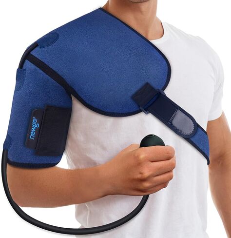 NEWGO Shoulder Ice Pack Wrap Gel Cold Pack Brace Support with Air Pump Cold Compress for Shoulder Injuries, Arthritis, Tendinitis, Sprains, Bursitis in Saudi Arabia