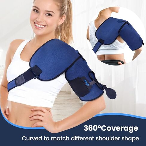 NEWGO Shoulder Ice Pack Wrap Gel Cold Pack Brace Support with Air Pump Cold Compress for Shoulder Injuries, Arthritis, Tendinitis, Sprains, Bursitis in Saudi Arabia