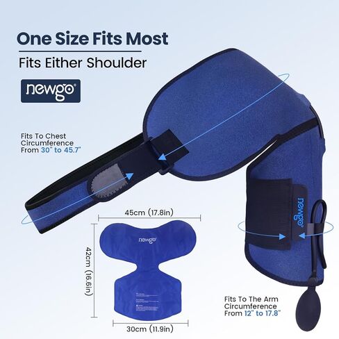 NEWGO Shoulder Ice Pack Wrap Gel Cold Pack Brace Support with Air Pump Cold Compress for Shoulder Injuries, Arthritis, Tendinitis, Sprains, Bursitis in Saudi Arabia
