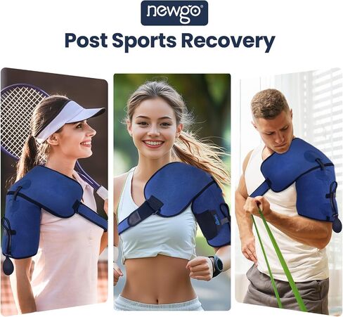 NEWGO Shoulder Ice Pack Wrap Gel Cold Pack Brace Support with Air Pump Cold Compress for Shoulder Injuries, Arthritis, Tendinitis, Sprains, Bursitis in Saudi Arabia