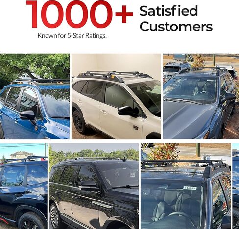 قضبان متقاطعة لحامل السقف لسيارة Kia EV9 (2024–Up) - تناسب قضبان السقف المرتفعة (GT-Line) أو القضبان المتدفقة/المدمجة (الرياح والأرض) غطاء ألومنيوم قابل للقفل بدون مثقاب بوزن 330 رطلًا (فضي، GT-Line/قضبان سقف مرتفعة) in Kuwait