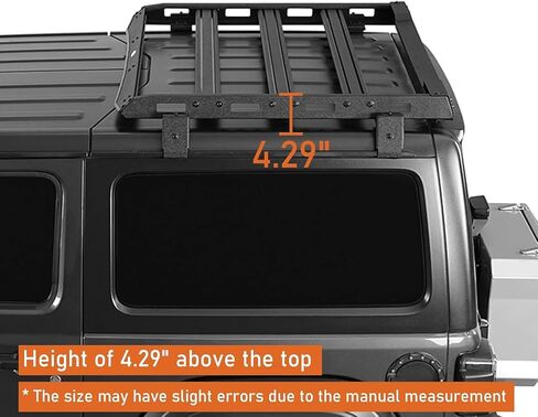 Hooke Road JL 2 Doors Roof Rack Aluminum Cross Bar Cargo Basket Carrier for 2018-2025 Jeep Wrangler JL 2-Door Hard Top - Easily Remove Front Top Panels in Saudi Arabia