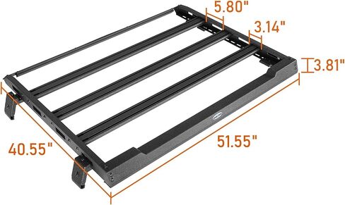 Hooke Road JL 2 Doors Roof Rack Aluminum Cross Bar Cargo Basket Carrier for 2018-2025 Jeep Wrangler JL 2-Door Hard Top - Easily Remove Front Top Panels in Saudi Arabia