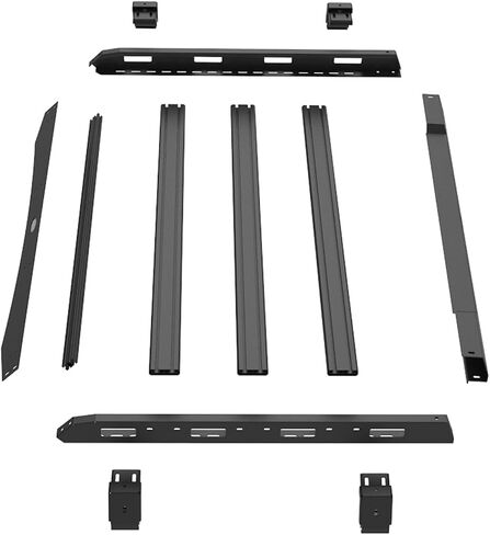 Hooke Road JL 2 Doors Roof Rack Aluminum Cross Bar Cargo Basket Carrier for 2018-2025 Jeep Wrangler JL 2-Door Hard Top - Easily Remove Front Top Panels in Saudi Arabia