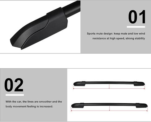 Roof Rack CrossBars Baggage Carrier Black for Honda Pilot 2009-2015 120LBS, 2 x Roof rack Side Rails,2 x Roof rack crossbars(Necessary Mounting Hardware Are Included.) in Saudi Arabia