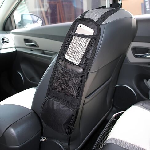 Car Seat Storage Hanging Bag, Multi-Pocket Seat Side Organizer, Can Hold Mobile Phone, Wallet, Glasses, Ideal for Cars, SUVs, Trucks, Black in Saudi Arabia