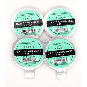 Generic تيكي بيتش، للاستحمام والجسم، عبوة إعادة تعبئة عطر السيارة، 0.2 أونصة سائلة لكل منها، 4 عبوات، شفاف in Kuwait