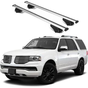 ERKUL Roof Rack Cross Bars for Lincoln Navigator 2018-2024 | Aluminum Crossbars with Anti Theft Lock for Rooftop | Compatible with Raised Rails - Silver in Kuwait