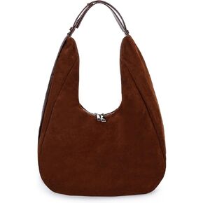 حقيبة كتف هيرالد مترهلة من الجلد السويدي هوبو للنساء، حقيبة يد على شكل هلال مع حزام قابل للتعديل in Kuwait