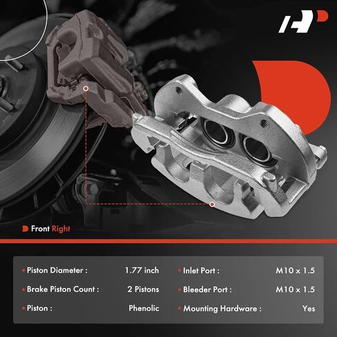 A-Premium Disc Brake Caliper Assembly with Bracket Compatible with Select Buick, Chevy and Cadillac Models - Allure/LaCrosse 2008-2009, Lucerne/DTS 2006-2011, Impala, Impala Limited - Front Passenger in Saudi Arabia