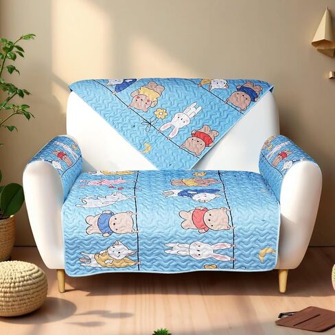 1 Piece 28 * 28 inches Printed Cotton Sofa Cover, Non-Slip Sofa Cover Washable Living Room Furniture Protector (White Animal backrest) in Saudi Arabia