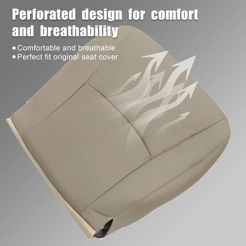 GXARTS Driver Side Bottom Replacement Perforated Leather Seat Cover Tan #LB40 or LA40 or LA03 Compatible with Toyota Highlander 2008 2009 2010 2011 2012 2013 in Saudi Arabia