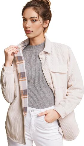 Reversible Plaid-Cord Shacket in Kuwait