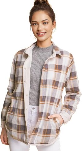 Reversible Plaid-Cord Shacket in Kuwait