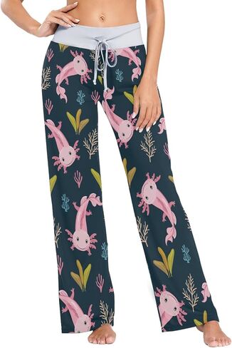 Women's Comfy Casual Lounge Pants Drawstring Palazzo Wide Leg Pajama Pants in Kuwait