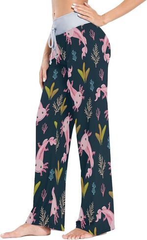 Women's Comfy Casual Lounge Pants Drawstring Palazzo Wide Leg Pajama Pants in Kuwait