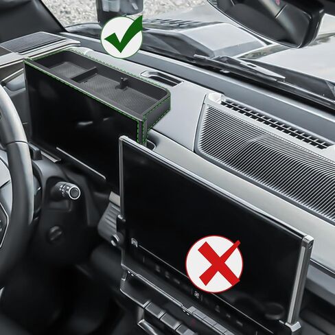 Dash Storage Box Compatible with 2022-2025 GMC Hummer EV Pickup/SUV Interior Accessories, Center Console Dashboard Organizer Tray Mount Holder 12.3" Car Speed Dashboard (Behind Steering Wheel) in Saudi Arabia