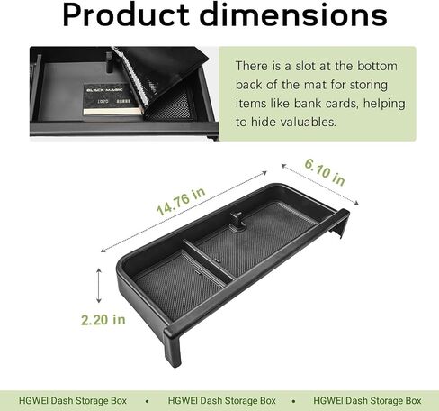 Dash Storage Box Compatible with 2022-2025 GMC Hummer EV Pickup/SUV Interior Accessories, Center Console Dashboard Organizer Tray Mount Holder 12.3" Car Speed Dashboard (Behind Steering Wheel) in Saudi Arabia