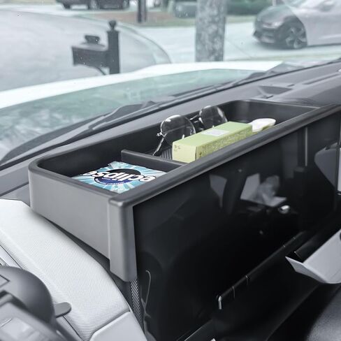 Dash Storage Box Compatible with 2022-2025 GMC Hummer EV Pickup/SUV Interior Accessories, Center Console Dashboard Organizer Tray Mount Holder 12.3" Car Speed Dashboard (Behind Steering Wheel) in Saudi Arabia
