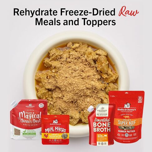 Stella & Chewy's Human-Grade Grass-Fed Beef Bone Broth for Dogs - Joint & Gut Health Liquid Food Topper with Collagen & Turmeric, 16 Fl Oz Resealable Pouch in Kuwait