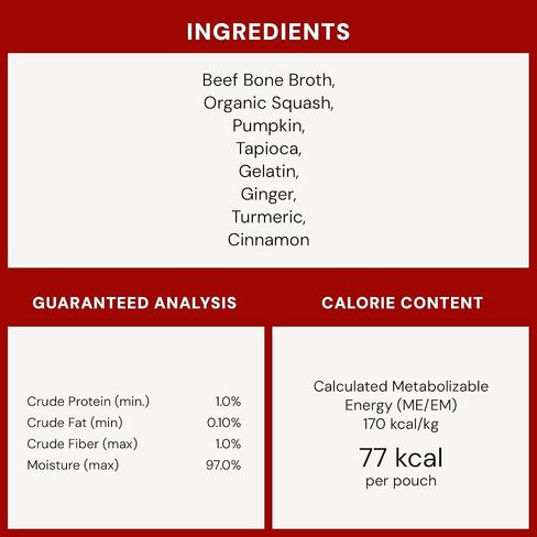 Stella & Chewy's Human-Grade Grass-Fed Beef Bone Broth for Dogs - Joint & Gut Health Liquid Food Topper with Collagen & Turmeric, 16 Fl Oz Resealable Pouch in Kuwait