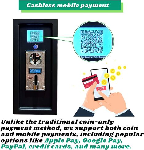Sintron ST-005 220V LCD Coin & Mobile Payment for Apple Paypal الذي يعمل بصندوق الطاقة للتحكم في المؤقت مع NEMA 14-30R 4 Prong لآلة البيع، وكراسي التدليك، وملمعات الأحذية، والغسالات، والمجفف in Kuwait