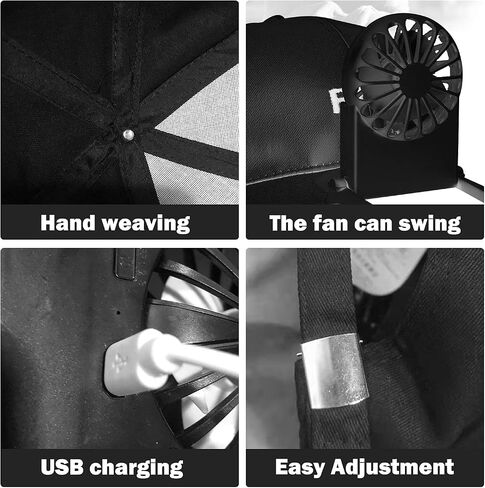 قبعة Fan Hat-قبعة نسائية جديدة مع قبعة بيسبول مدمجة تعمل بالطاقة الشمسية للجنسين و3 سرعات (US، Alpha، 3X-Small، 4X-Large، أسود) in Saudi Arabia