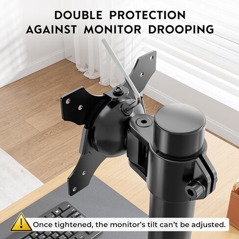 BONTEC Triple Monitor Desk Mount for One 32 Inch Screen and Two 27 Inch Screens, Supports up to 22lbs, with Full Motion Adjustability, Dual Installation Options and Integrated Cable Management, Black in Kuwait