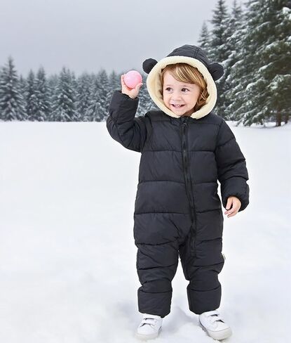 BFUSTYLE Baby Snowsuit 0-24 Months Winter Clothes Infant Boy Girl Puffer Jacket Newborn One-Piece Coat with Hooded in Kuwait