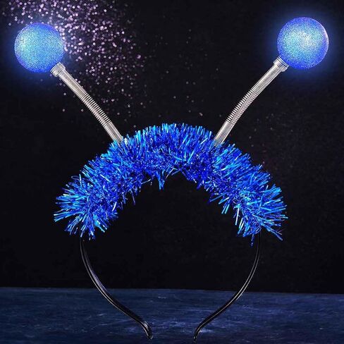 DRESBE Light Up Alien Headband LED Space Headbands Glow Antenna إكسسوارات الشعر للنساء (أزرق) in Kuwait